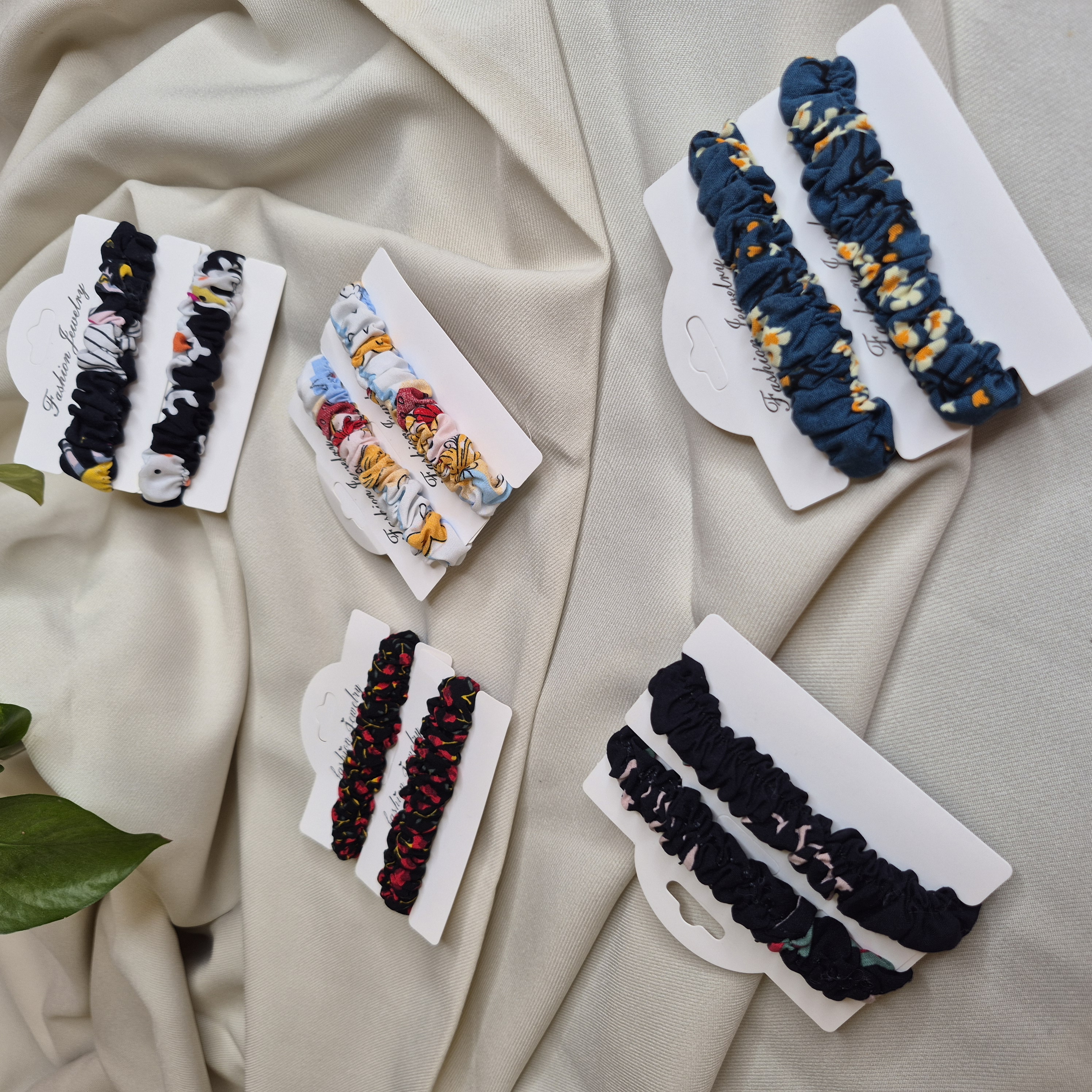 کش موی پارچه‌ای طرح‌دار (پک ۲ عددی)