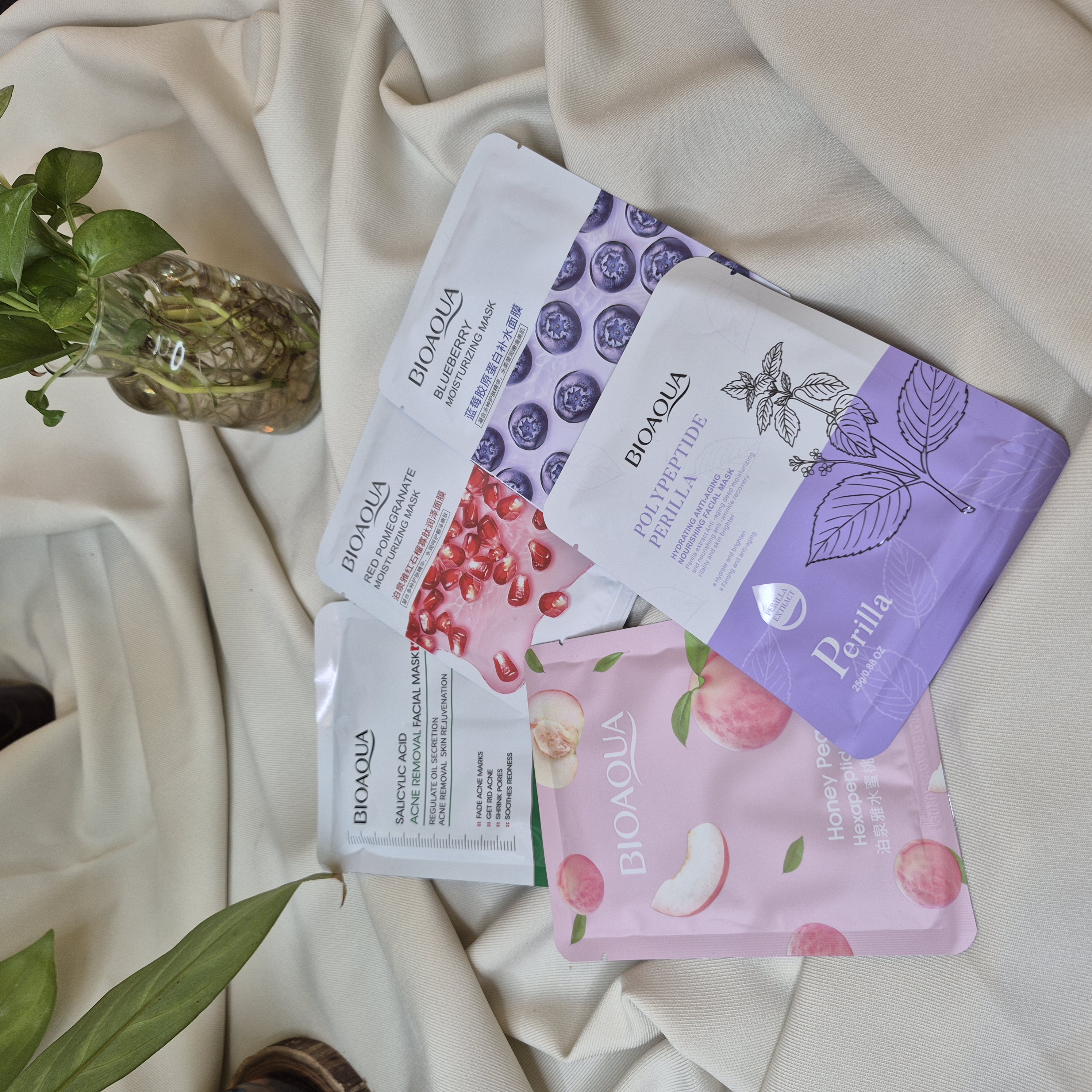 ماسک ورقه‌ای بیواکوا BIOAQUA وزن ۲۵ گرم (۵ مدل و عملکرد مختلف: ضد جوش، آبرسان، جوانساز، روشن‌کننده)