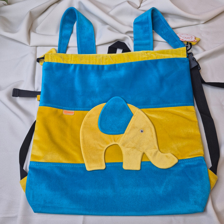 کولهپشتی کودک مخملی طرح فیلKids Velvet Elephant Backpack